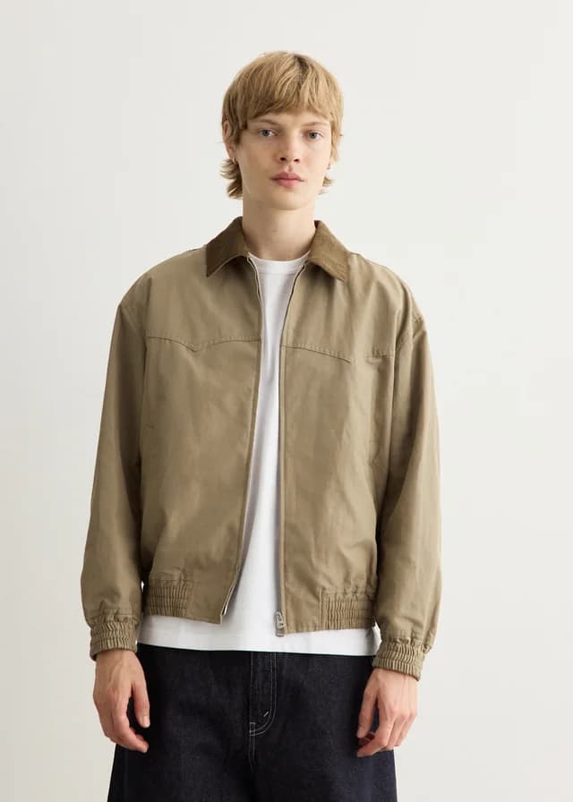 Comme Des Garcons Homme Polyester Ramie Weather Zip Jacket in 2 BEIGE, image 1 of 1 from Incu