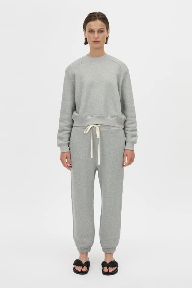 C&M CAMILLA AND MARC SALE Savannah Crew Neck Tracksuit Top in grey marle, image 1 of 1 from Camilla and Marc