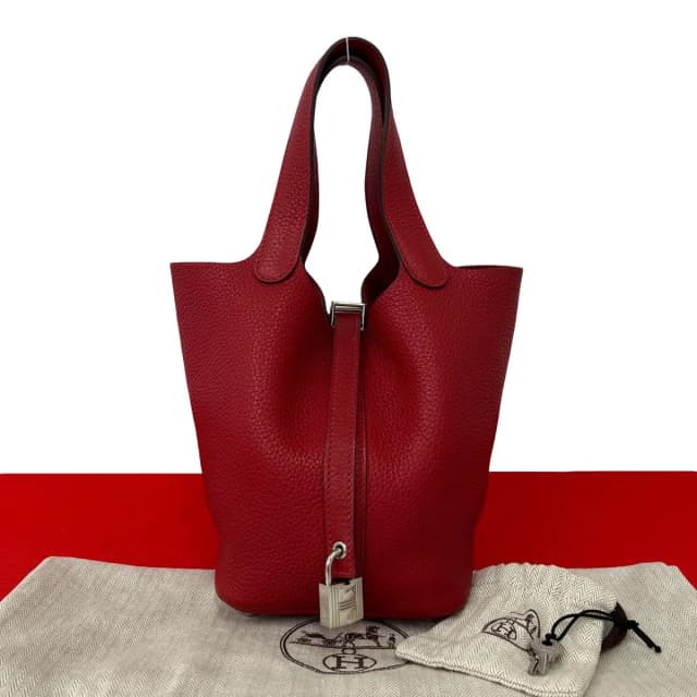 Hermès Picotin Lock PM Taurillon Clemence Handbag Rouge Casack with Bag in Red Clemence leather from The Reluxe, photo 1 of 1