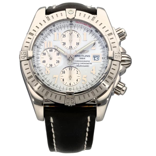 Breitling Chronomat Evolution A13356 43mm Stainless Steel Watch in Leather from H&T, photo 1 of 1