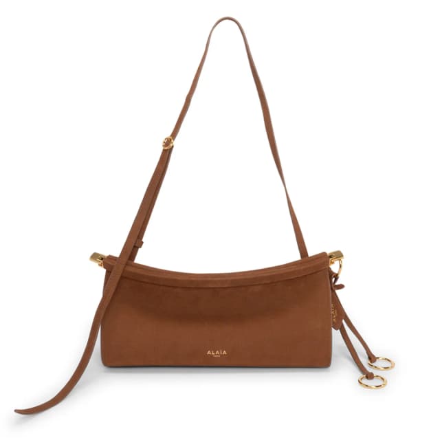 Alaïa Nubuck Le Click East West Small Bag in Brown Suede from Blue Spinach, photo 1 of 1