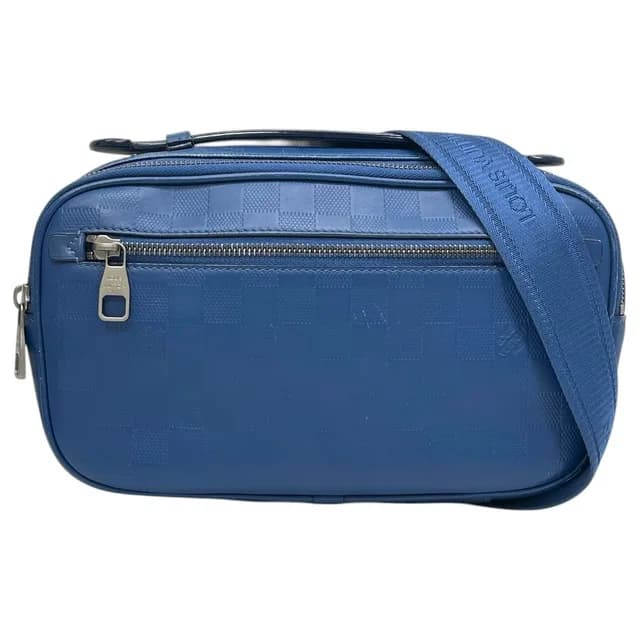 Louis Vuitton Damier Infini Ambler 2-Way Belt Bag Clutch Leather Blue Daily in Blue Leather from The Reluxe, photo 1 of 1