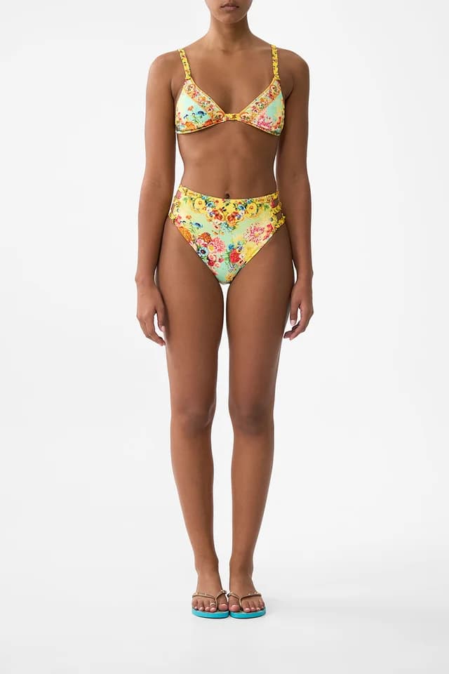 Camilla eBoutique SOFT UNDERWIRE BIKINI TOP WITH BUTTON STRAPS AROMATIC TIGER FLOWER, image 1 of 1 from CAMILLA