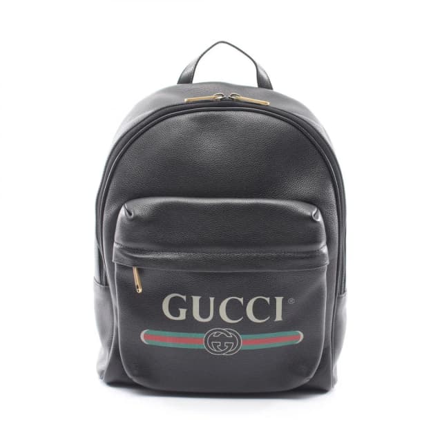 Gucci Backpack Sherry Line Black Leather Logo Print in Black Leather from The Reluxe, photo 1 of 1