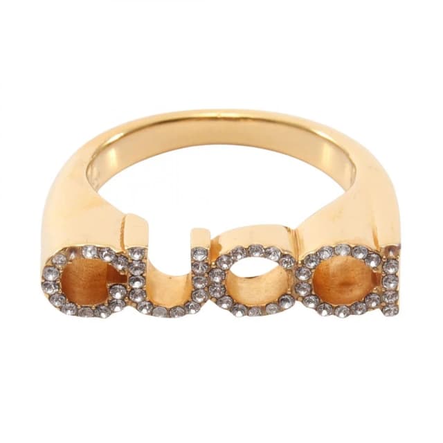 Gucci Ring Logo Line Stone Gold in Gold from The Reluxe, photo 1 of 1