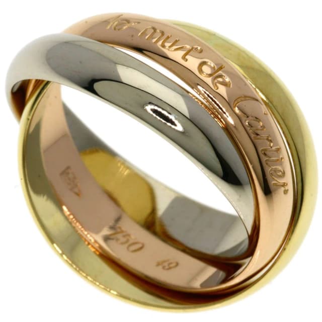 Cartier Trinity 49 Ring 18K Yellow Gold 18K White Pink in White from The Reluxe, photo 1 of 1