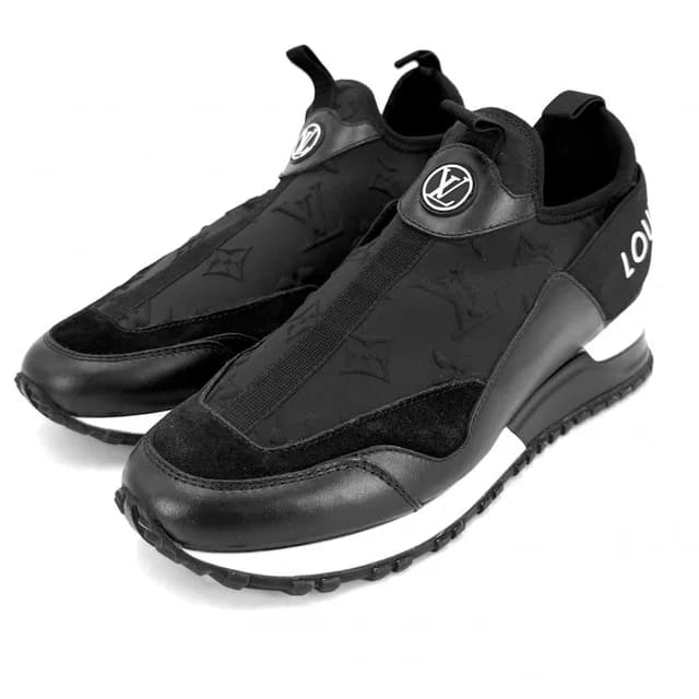 Louis Vuitton Sneakers Run Away Line Monogram Shoes Black 34.5 in Black Leather from The Reluxe, photo 1 of 1
