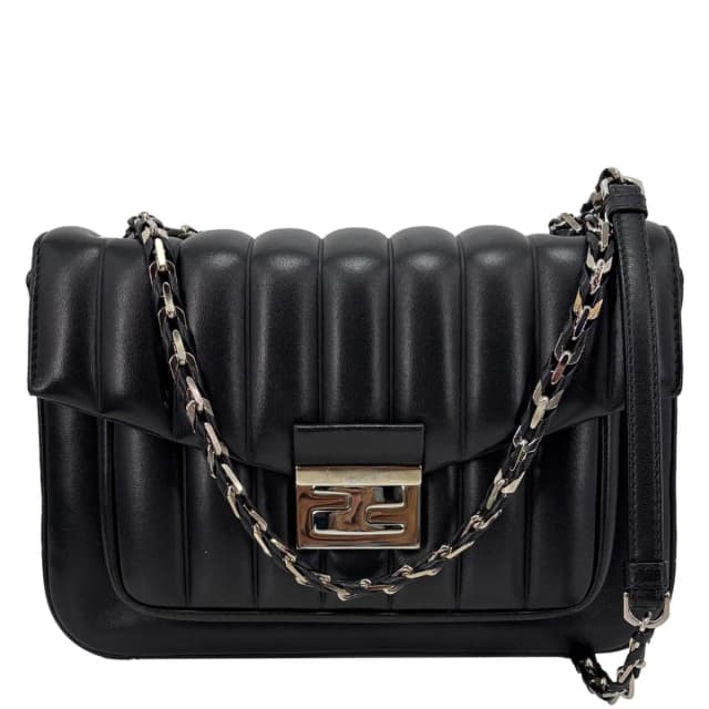 Fendi Leather Baguette Bag Black in Black Leather from Dallas Designer Handbags, photo 1 of 1