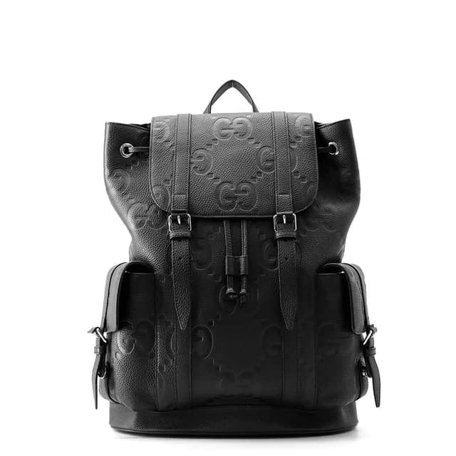 Gucci Backpack GG Embossed Jumbo Black in Black Leather from The Reluxe, photo 1 of 1