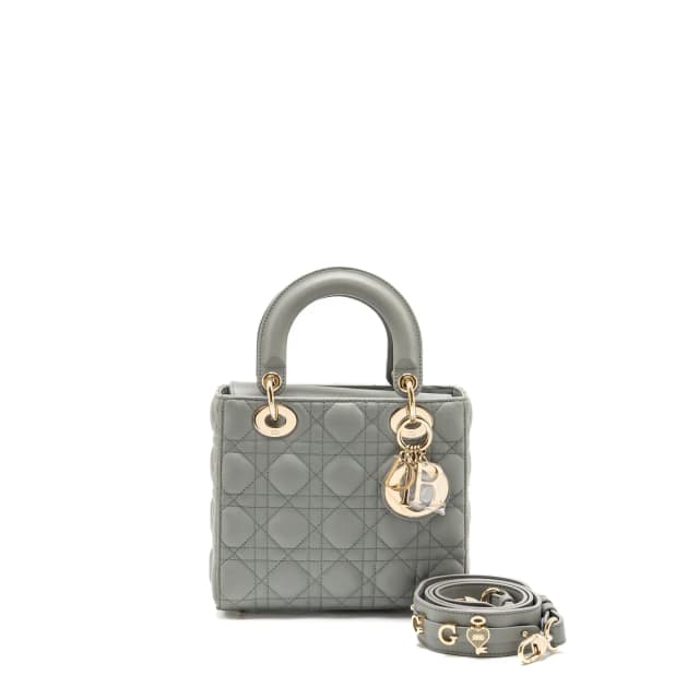 My ABCDior Small Lady Dior Lambskin Stone Grey LGHW in Grey Lambskin from EMIER, photo 1 of 1