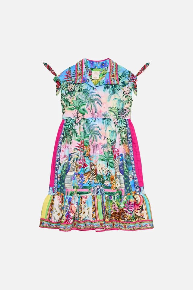 Camilla eBoutique KIDS BUTTON MIDI DRESS WITH TIE SLEEVE 4-10 SPIRIT OF SANTA MARIA, image 1 of 1 from CAMILLA