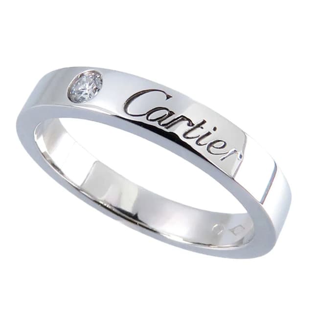 C de Cartier Ring Platinum Diamond Weddin 48 from The Reluxe, photo 1 of 1