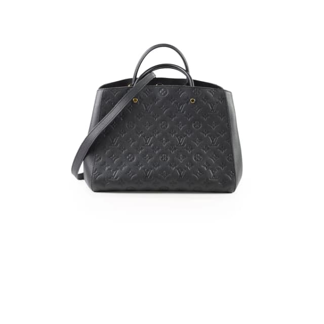 Louis Vuitton Montaigne GM Black Empriente in Black Leather from The Purse Affair, photo 1 of 1