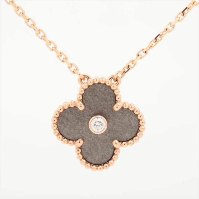 Van Cleef & Arpels Holiday Pendant Vintage Alhambra Obsidian Diamond Necklace 2023 from The Purse Affair, photo 1 of 1