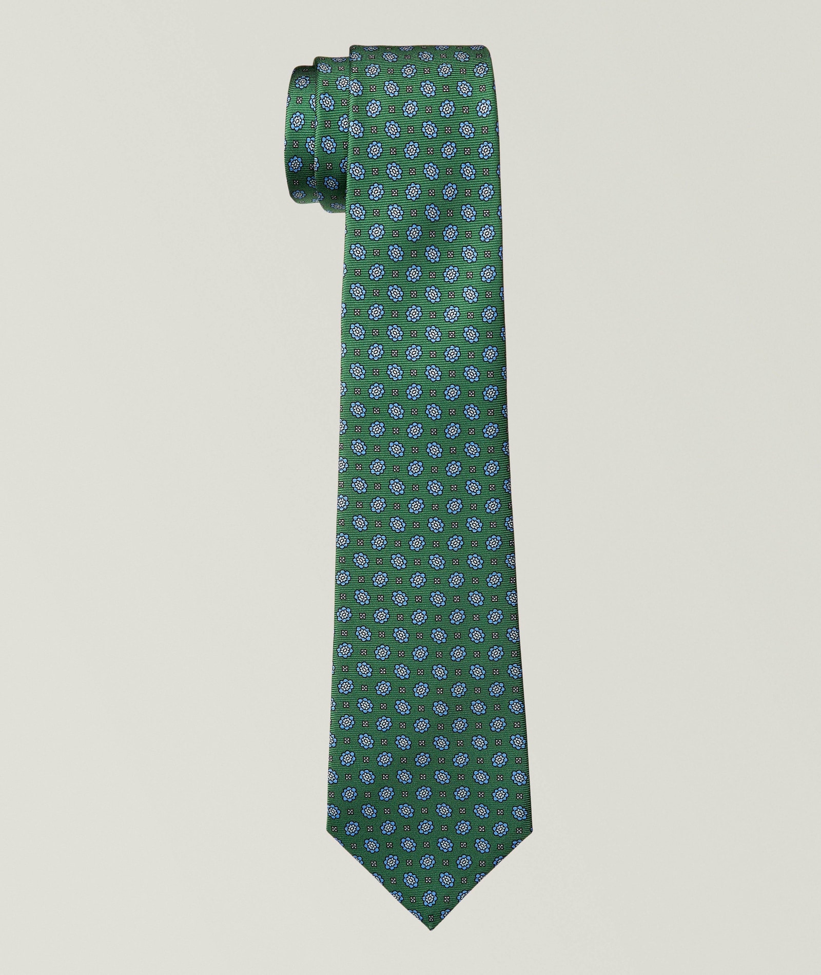 Kiton Floral Silk Tie in Green, image 1 of 1 from Harry Rosen