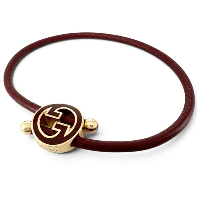 Gucci Lacquer Finish Round Interlocking G Bracelet Wine Red in Burgundy from The Reluxe, photo 1 of 1
