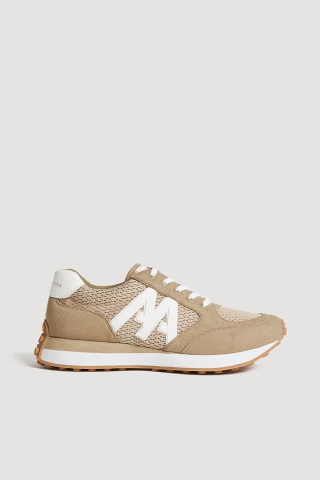 Athletica A.A Logo Trainer 923 in STONE, image 1 of 1 from Aje