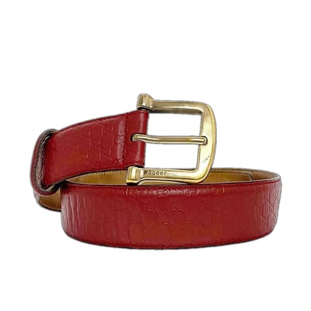 Gucci Belt Red Striped Waist 40 mm Leather in Red Leather from The Reluxe, photo 1 of 1