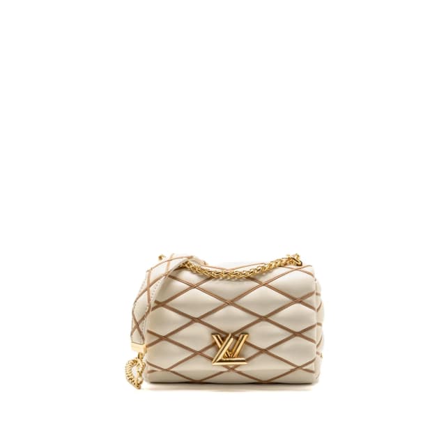 Louis Vuitton GO-14 MM Quilted Lambskin Cream Beige/Chestnut Brown GHW in Brown Lambskin from EMIER, photo 1 of 1