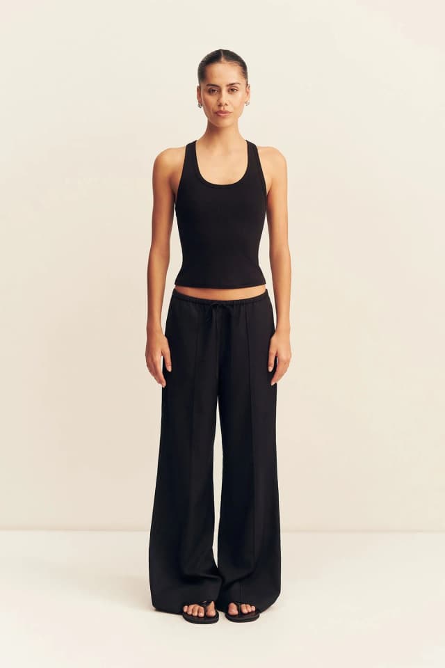 Shona Joy CASTRO SUITING DRAWSTRING PANT - BLACK, image 1 of 1 from Shona Joy