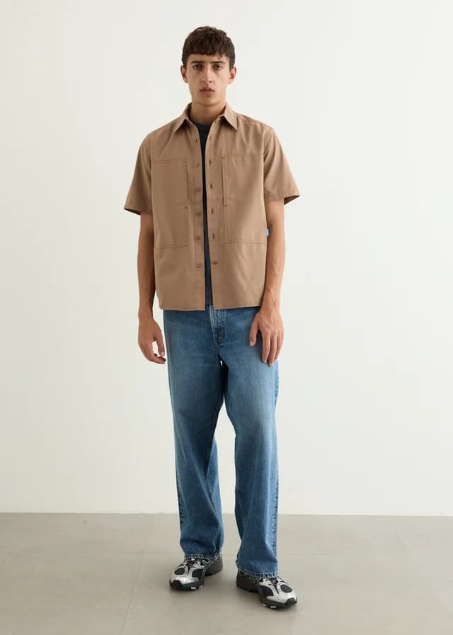 LARRIET Cliff Short Sleeve Shirt in Earth, image 1 of 1 from Incu