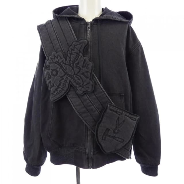 Louis Vuitton Zip Thro Denim Hoodie with Sash and Patch in Denim from The Reluxe, photo 1 of 1