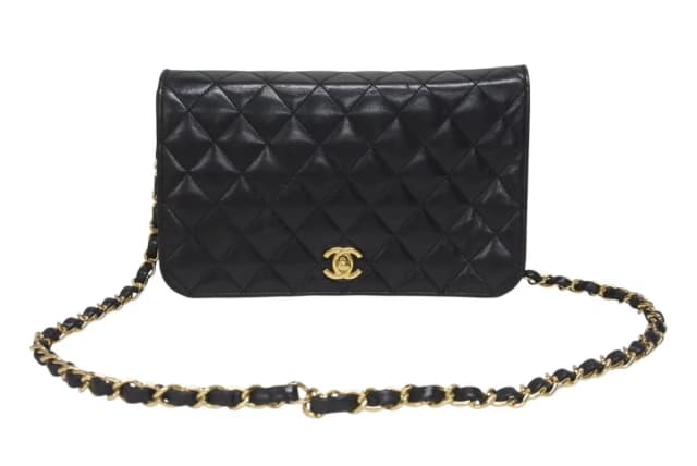 Chanel Turnlock Chain Shoulder Bag CC Logo Lambskin Black Gold in Black Lambskin from The Reluxe, photo 1 of 1