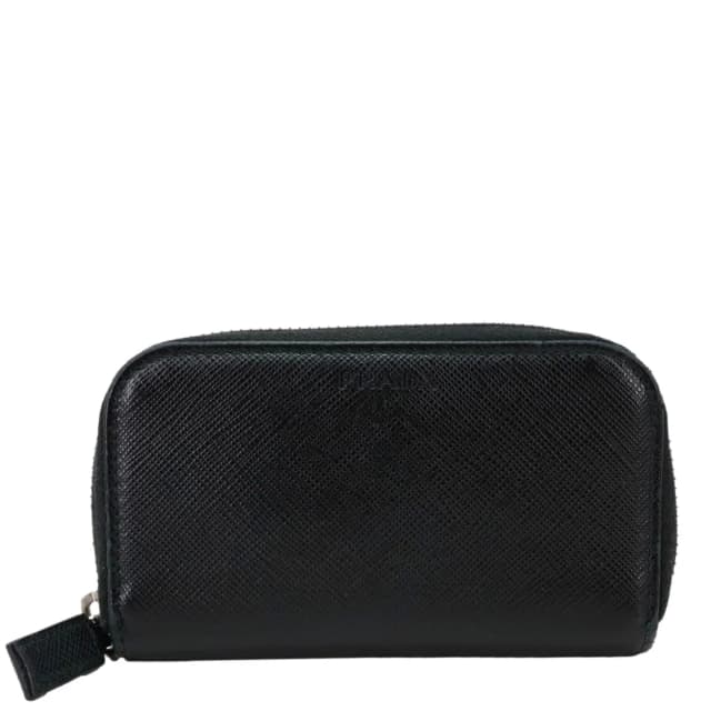 Prada Saffiano Leather Key Holder Black in Black Saffiano leather from Dallas Designer Handbags, photo 1 of 1