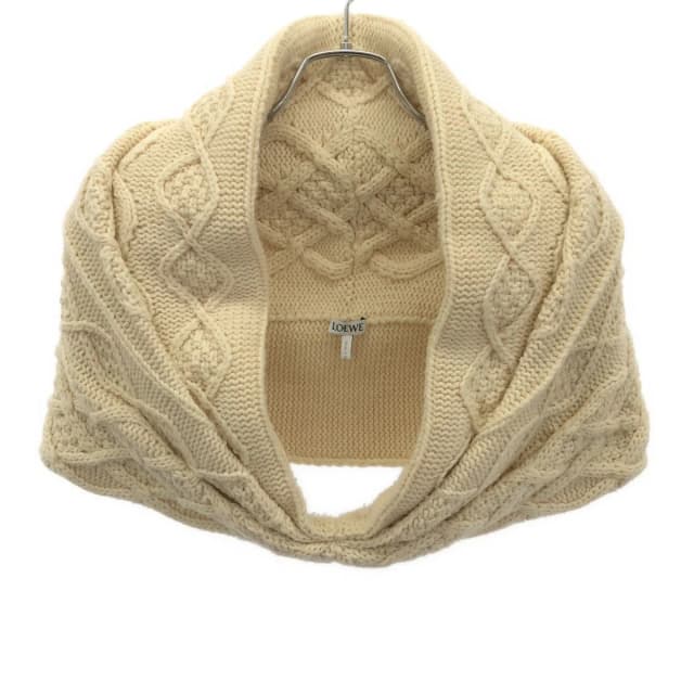 Loewe Aran Knit Pullover Scarf Ivory in White Cashmere from The Reluxe, photo 1 of 1