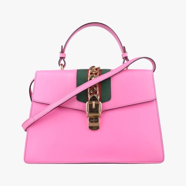 Gucci Sylvie Rose Red Leather Shoulder Bag in Red Leather from The Reluxe, photo 1 of 1