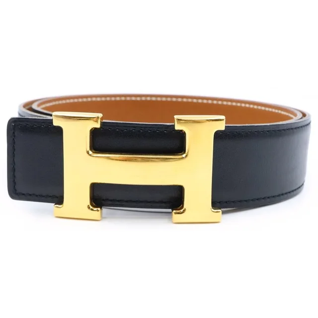 Hermès Constance Reversible Leather Belt Black Brown in Black Leather from The Reluxe, photo 1 of 1