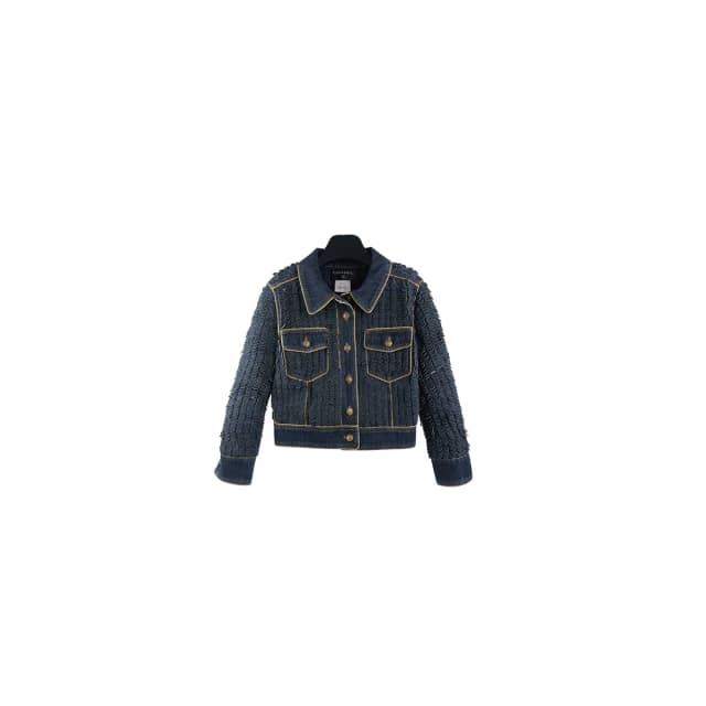 Chanel Button Denim Jacket - Size 36 in Denim from The Purse Affair, photo 1 of 1