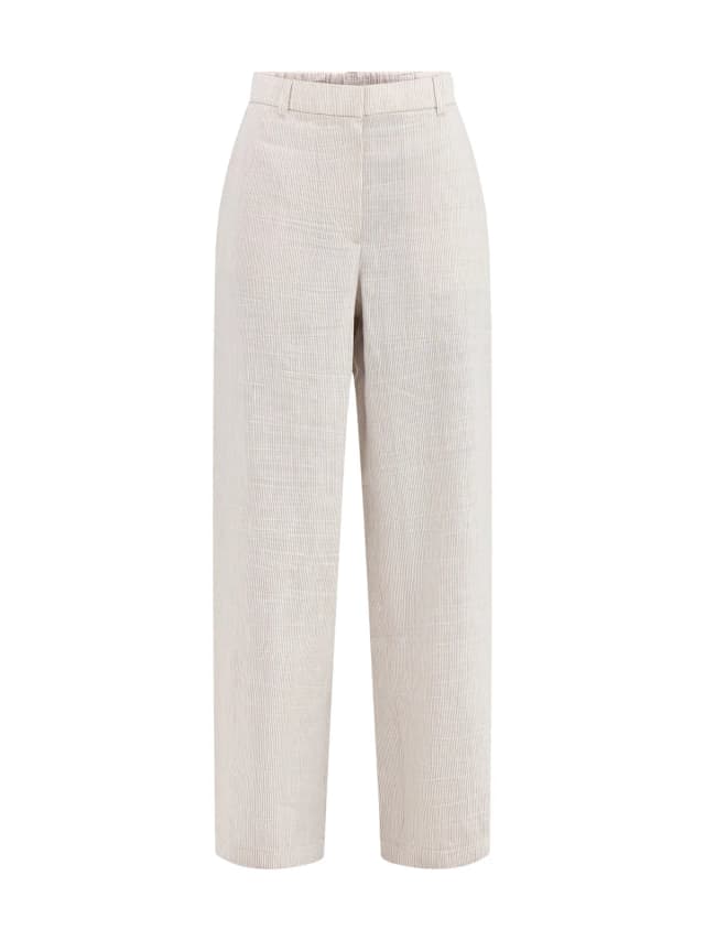 Eileen Fisher High Waisted Wide Leg Trousers Beige in Wheat, image 1 of 1 from Fenwick