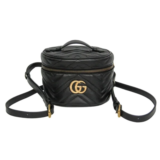 Gucci GG Marmont Quilting 598594 Women's Leather Backpack Black in Black Leather from Elady, photo 1 of 1
