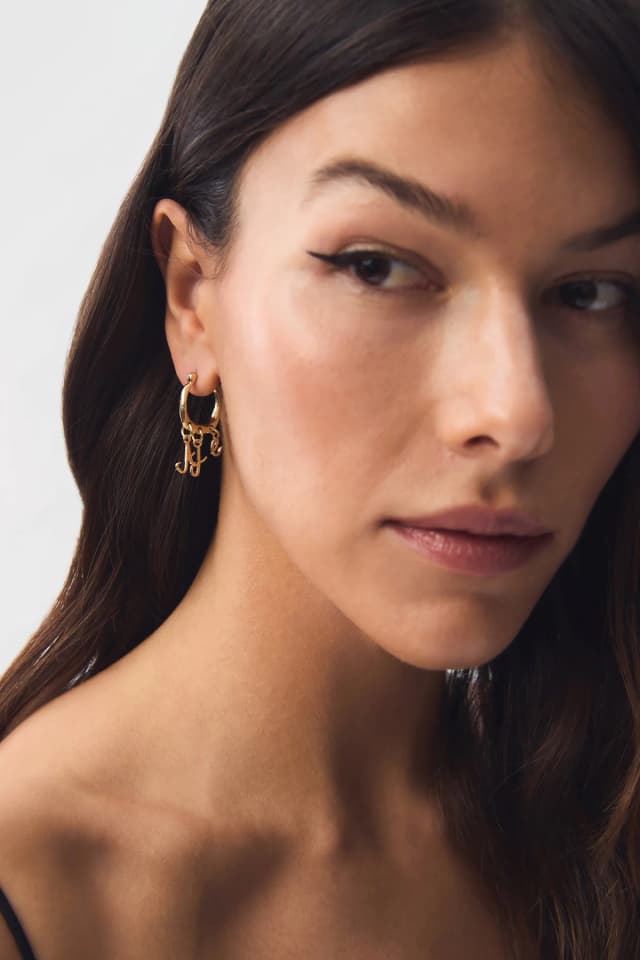 AJE Charm Logo Hoop in GOLD, image 1 of 1 from Aje