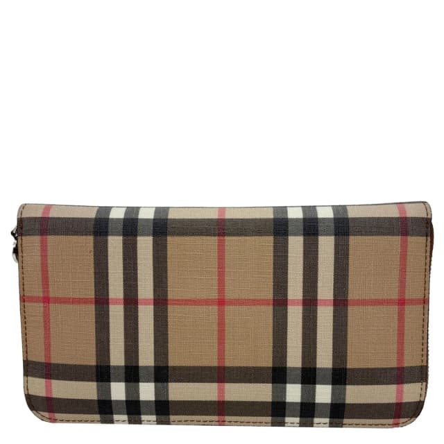 Burberry Vintage Check Canvas Zip Around Wallet Beige in Beige Canvas from Dallas Designer Handbags, photo 1 of 1
