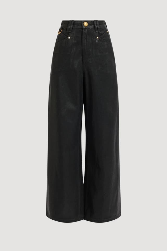 AJE Montana Coated Jean in BLACK, image 1 of 1 from Aje