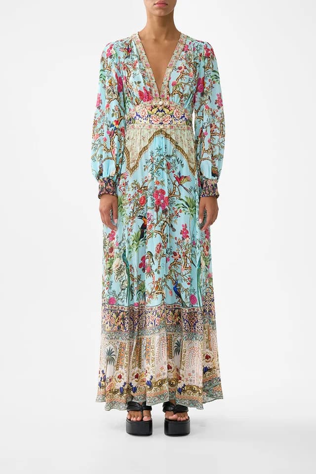 Camilla eBoutique BUTTON DRESS WITH SHAPED WAISTBAND SULTANS AND QUEENS, image 1 of 1 from CAMILLA