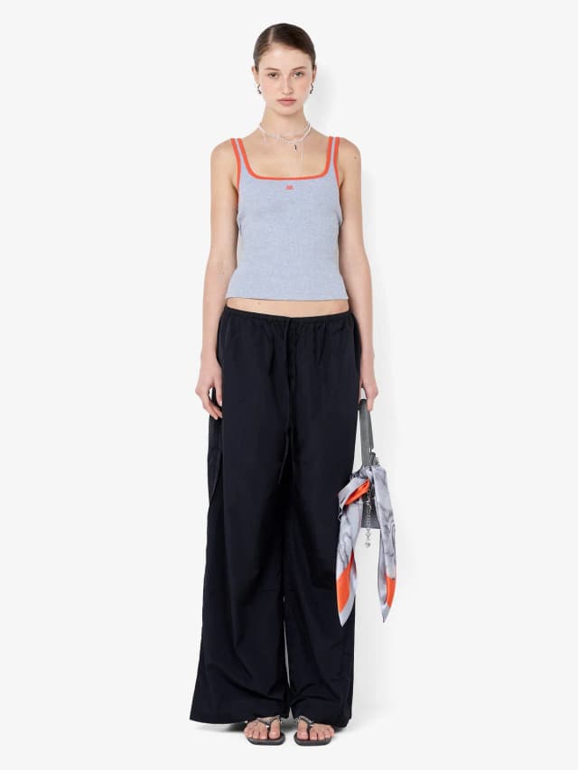 Bec&Bridge LANA SQUARE NECK TANK - GREY MARLE/TANGERINE, image 1 of 1 from BEC + BRIDGE