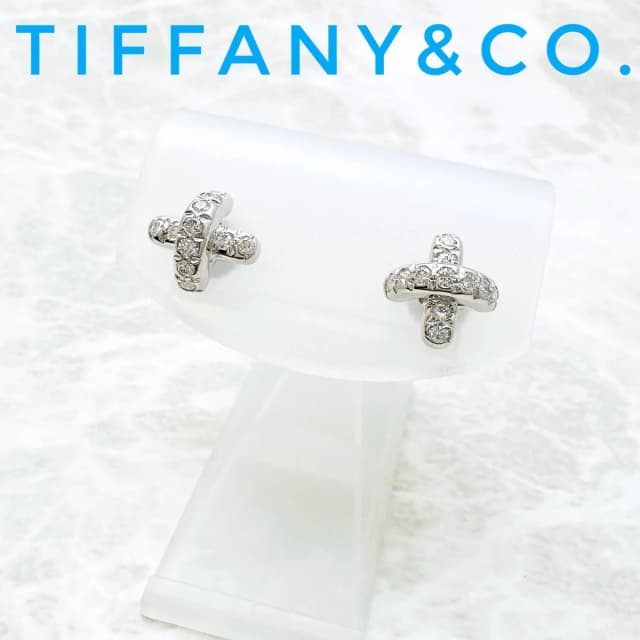 Tiffany & Co. Cross Stitch Diamond Platinum Earrings from The Reluxe, photo 1 of 1