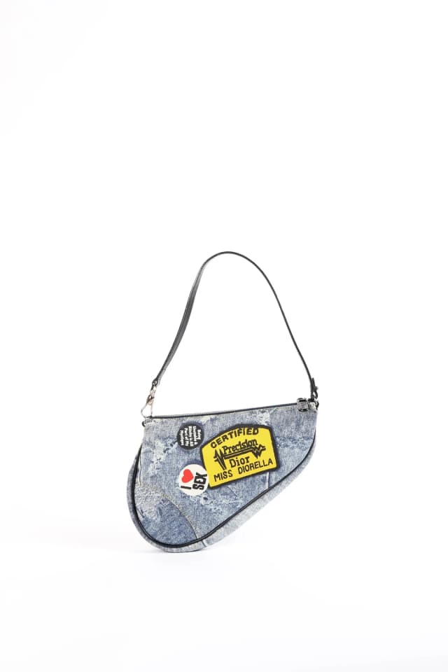2000s Christian Dior "Diorella" Denim Print Saddle Bag in Denim from Break Archive, photo 1 of 1