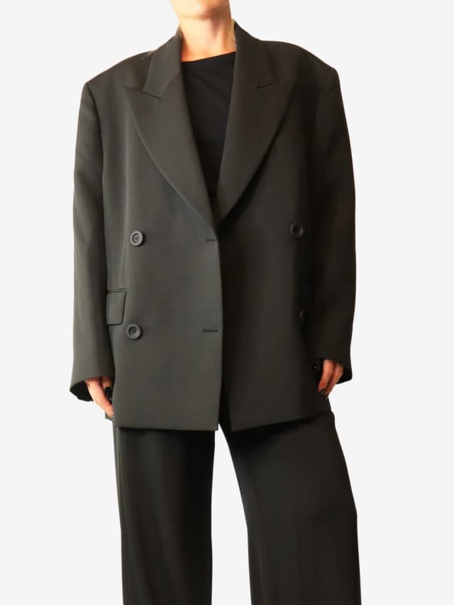 Acne Studios Black oversized double-breasted blazer - size UK 6 in Black from Sign of the Times, photo 1 of 1
