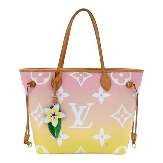 Louis Vuitton Monogram By The Pool Neverfull MM Flower Charm Tote Bag in Leather from Clotheshorse Anonymous, photo 1 of 1