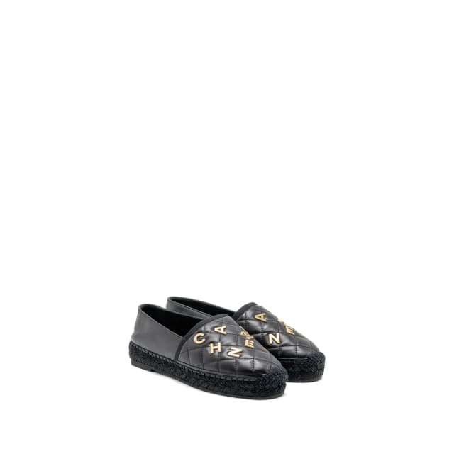 Chanel Size 38 Espadrilles Lambskin/Grosgrain Black GHW in Black Lambskin from EMIER, photo 1 of 1
