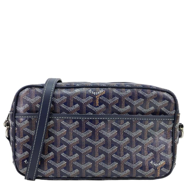 Goyard Sac Cap Vert Coated Canvas Crossbody Bag Navy Blue in Navy Coated canvas from Dallas Designer Handbags, photo 1 of 1