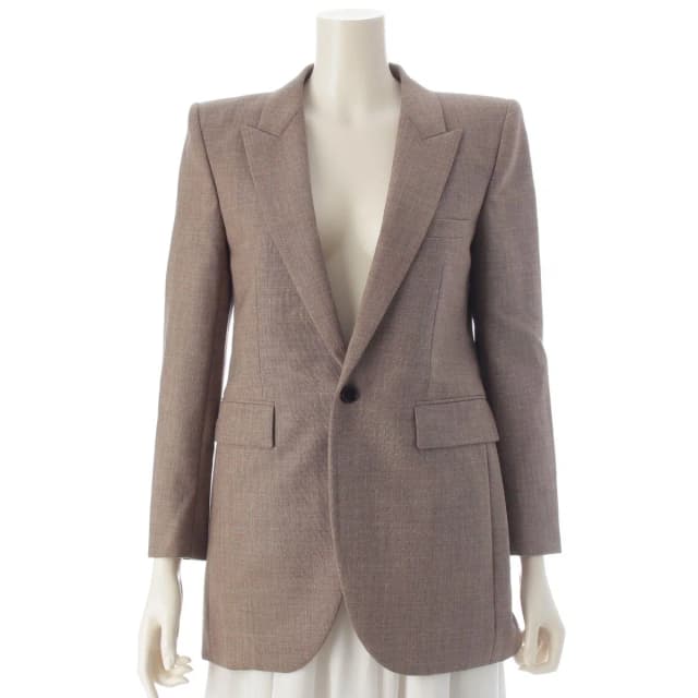 Saint Laurent Wool Peak Lapel Single Tailored Jacket Brown 34 in Brown Wool from The Reluxe, photo 1 of 1