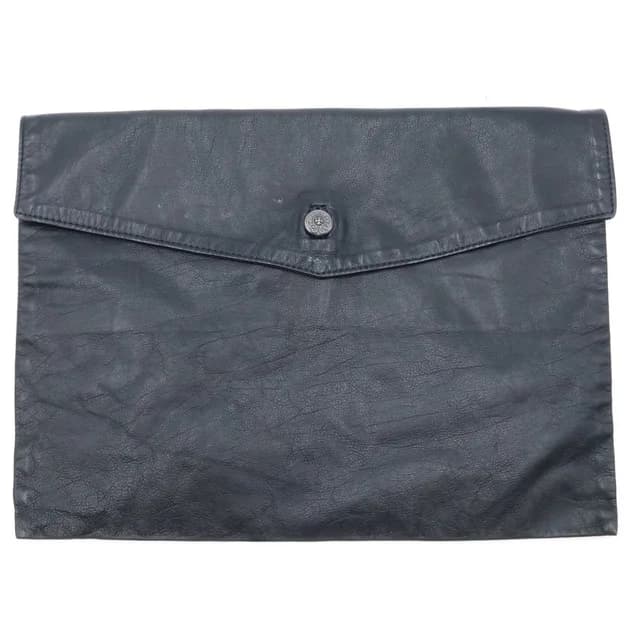Chrome Hearts Horseshoe Button Leather Clutch Black in Black Leather from The Reluxe, photo 1 of 1