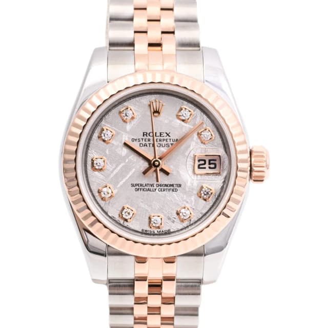 Rolex 2010年頃製 10Pダイヤモンドメテオライトフェイスデイトジャスト 26mm 179171G 自動巻き シルバー from VINTAGE QOO TOKYO, photo 1 of 1