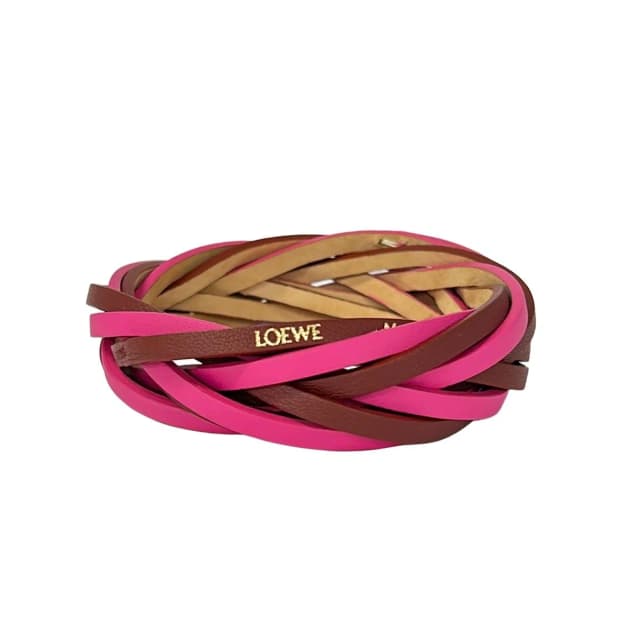 Loewe Bangle Leather Pink Bordeaux Bracelet in Burgundy Leather from The Reluxe, photo 1 of 1