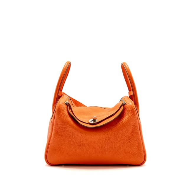 Hermès lindy 30 clemence orange SHW stamp square R in Orange Clemence leather from EMIER, photo 1 of 1